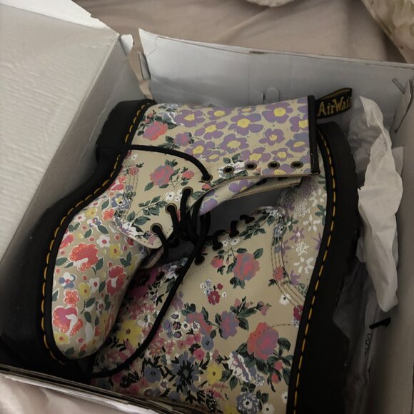 Dr. Martens 1460 Floral Mash Up Leather Lace Up Boots - Picture 5 of 5